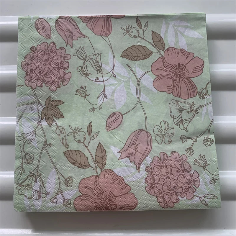 Decoupage-Servilletas de papel de flores, mariposas, 20 unidades