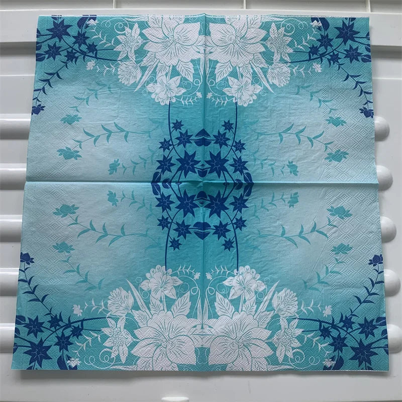 Decoupage-Servilletas de papel de flores, mariposas, 20 unidades