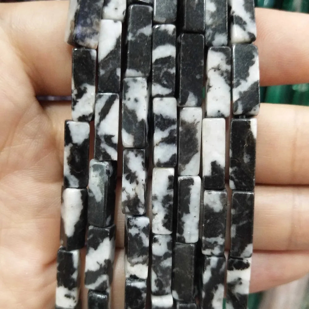 28PCS aprox. Piedra Natural cuadrada, Ojo de Tigre, lapislázuli, ágata, labradorita, jaspe, para fabricación de joyas 4*13mm