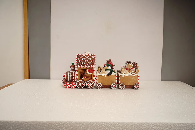 Figura de tren navideño de resina para decoración del hogar
