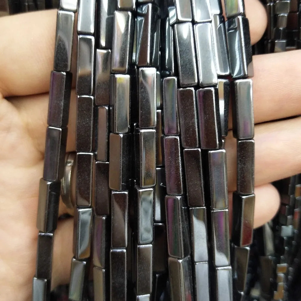 28PCS aprox. Piedra Natural cuadrada, Ojo de Tigre, lapislázuli, ágata, labradorita, jaspe, para fabricación de joyas 4*13mm