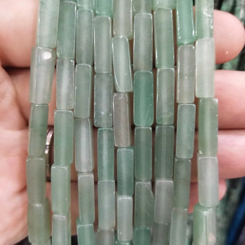 28PCS aprox. Piedra Natural cuadrada, Ojo de Tigre, lapislázuli, ágata, labradorita, jaspe, para fabricación de joyas 4*13mm