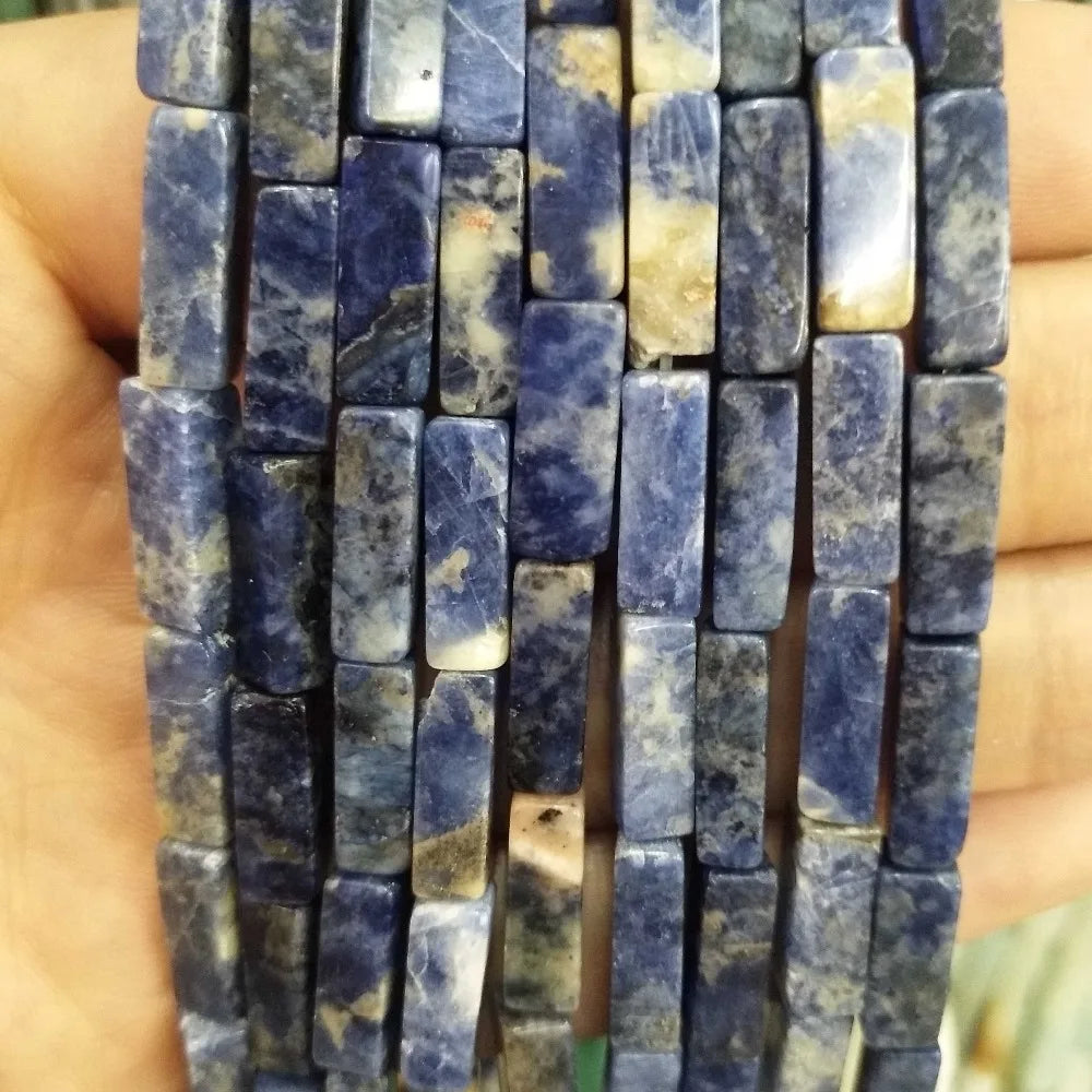 28PCS aprox. Piedra Natural cuadrada, Ojo de Tigre, lapislázuli, ágata, labradorita, jaspe, para fabricación de joyas 4*13mm