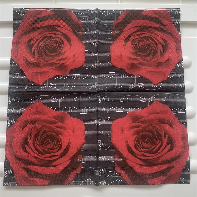 Decoupage-Servilletas de papel de flores, mariposas, 20 unidades