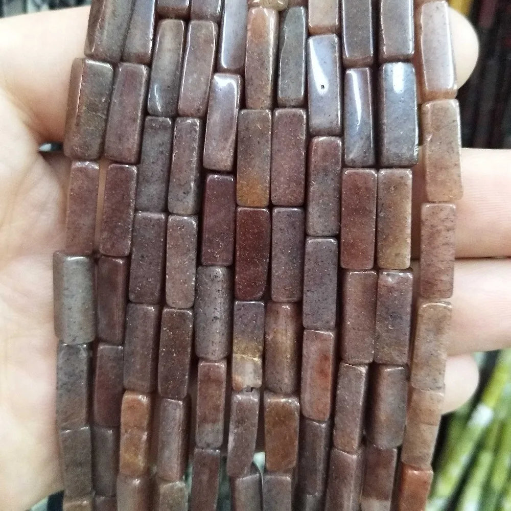 28PCS aprox. Piedra Natural cuadrada, Ojo de Tigre, lapislázuli, ágata, labradorita, jaspe, para fabricación de joyas 4*13mm