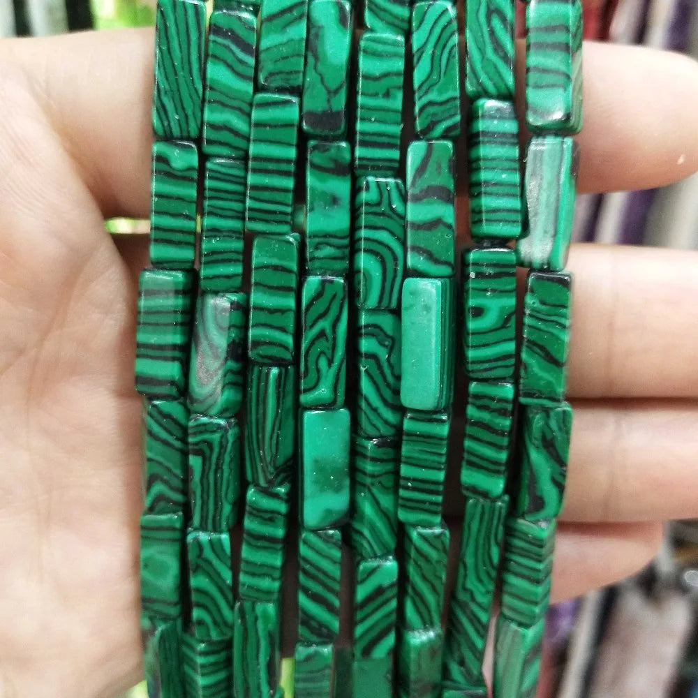 28PCS aprox. Piedra Natural cuadrada, Ojo de Tigre, lapislázuli, ágata, labradorita, jaspe, para fabricación de joyas 4*13mm