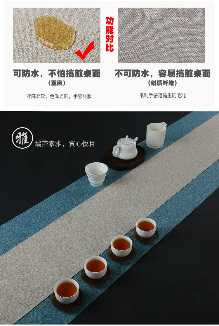 Camino de mesa de lino impermeable, para decoración de mesa