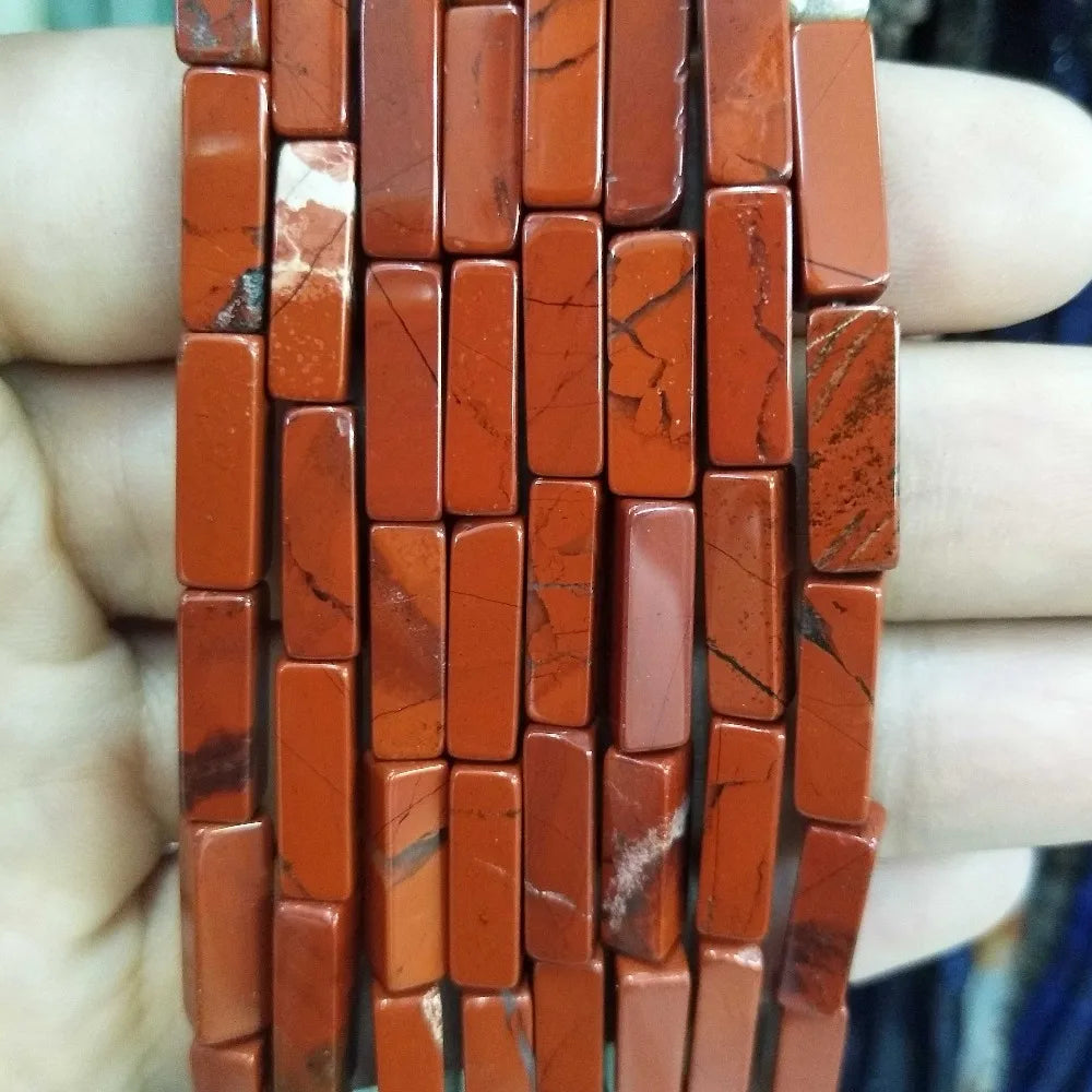 28PCS aprox. Piedra Natural cuadrada, Ojo de Tigre, lapislázuli, ágata, labradorita, jaspe, para fabricación de joyas 4*13mm