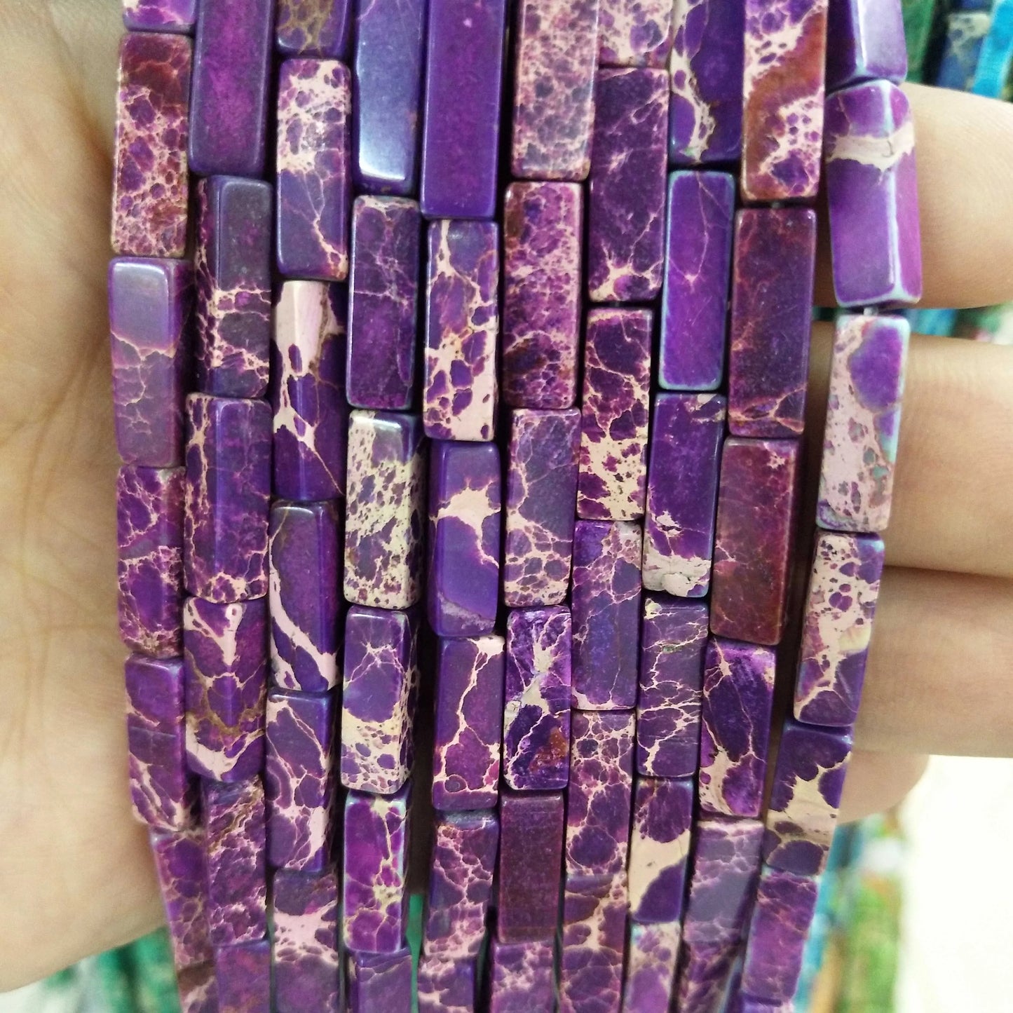 28PCS aprox. Piedra Natural cuadrada, Ojo de Tigre, lapislázuli, ágata, labradorita, jaspe, para fabricación de joyas 4*13mm