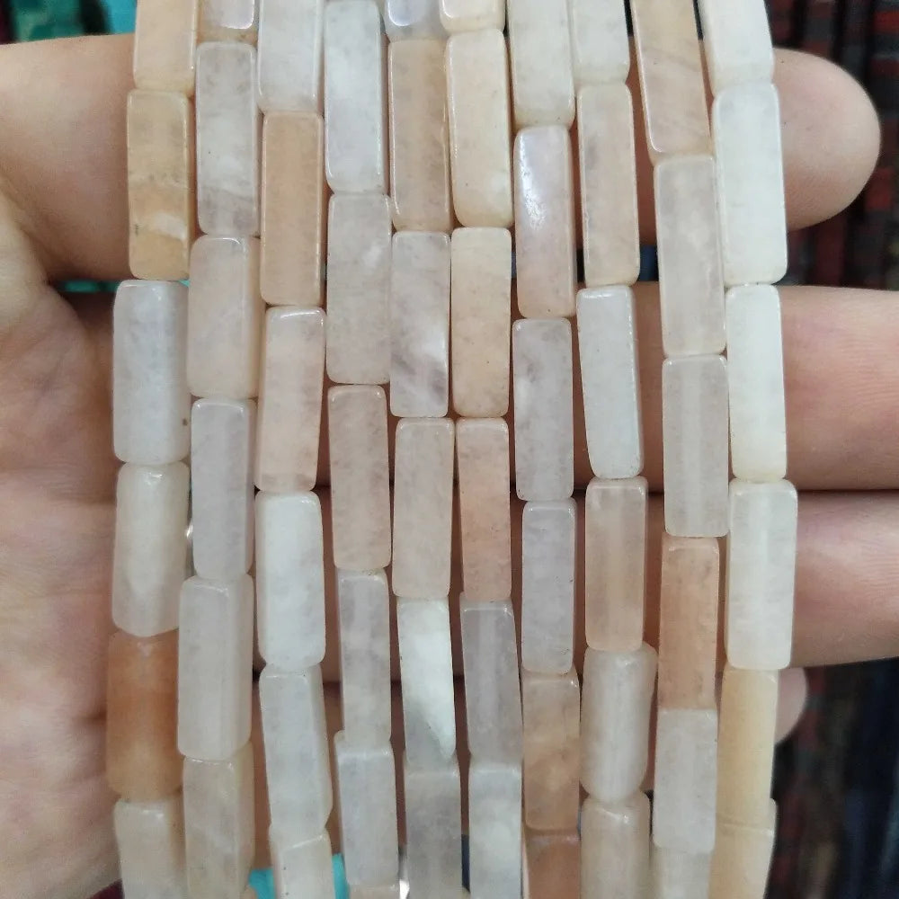 28PCS aprox. Piedra Natural cuadrada, Ojo de Tigre, lapislázuli, ágata, labradorita, jaspe, para fabricación de joyas 4*13mm