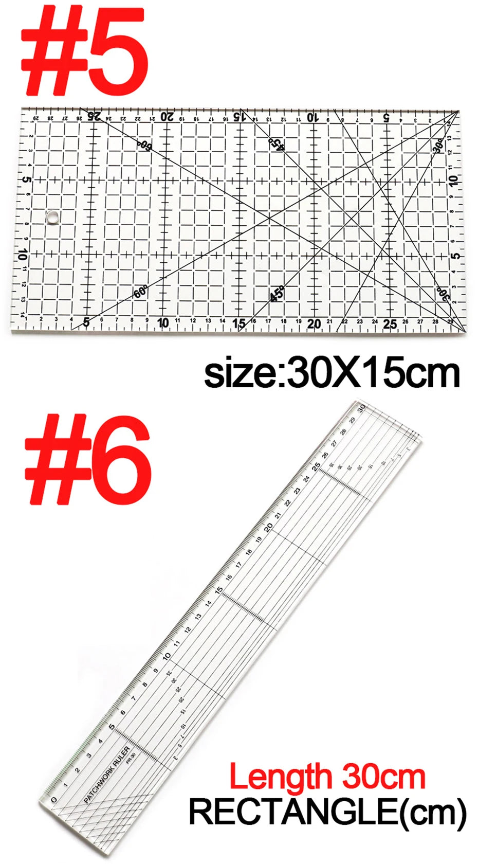 4 unids/set de reglas de costura, acrílicas