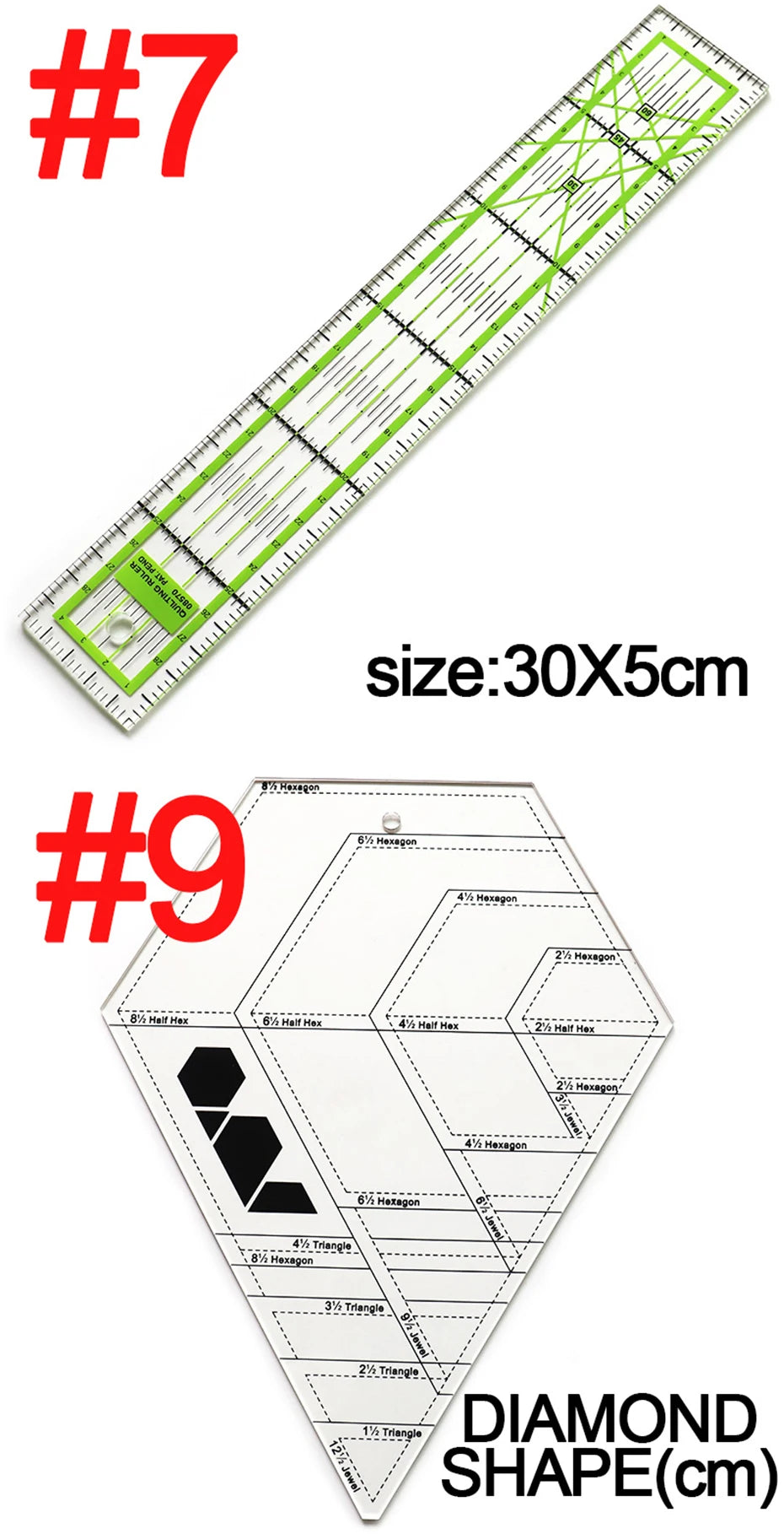 4 unids/set de reglas de costura, acrílicas