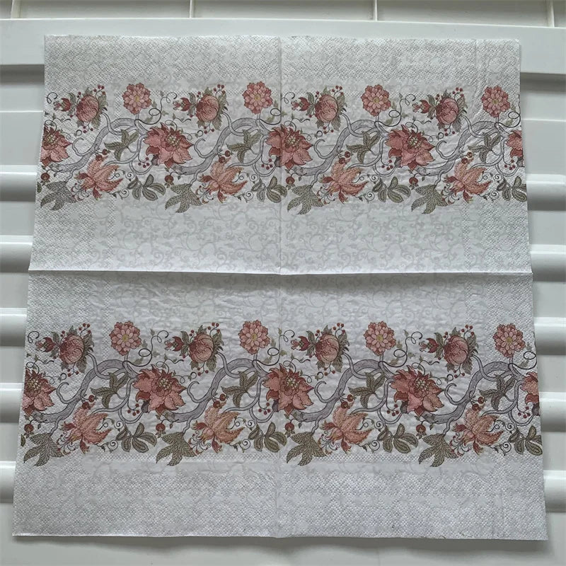 Decoupage-Servilletas de papel de flores, mariposas, 20 unidades