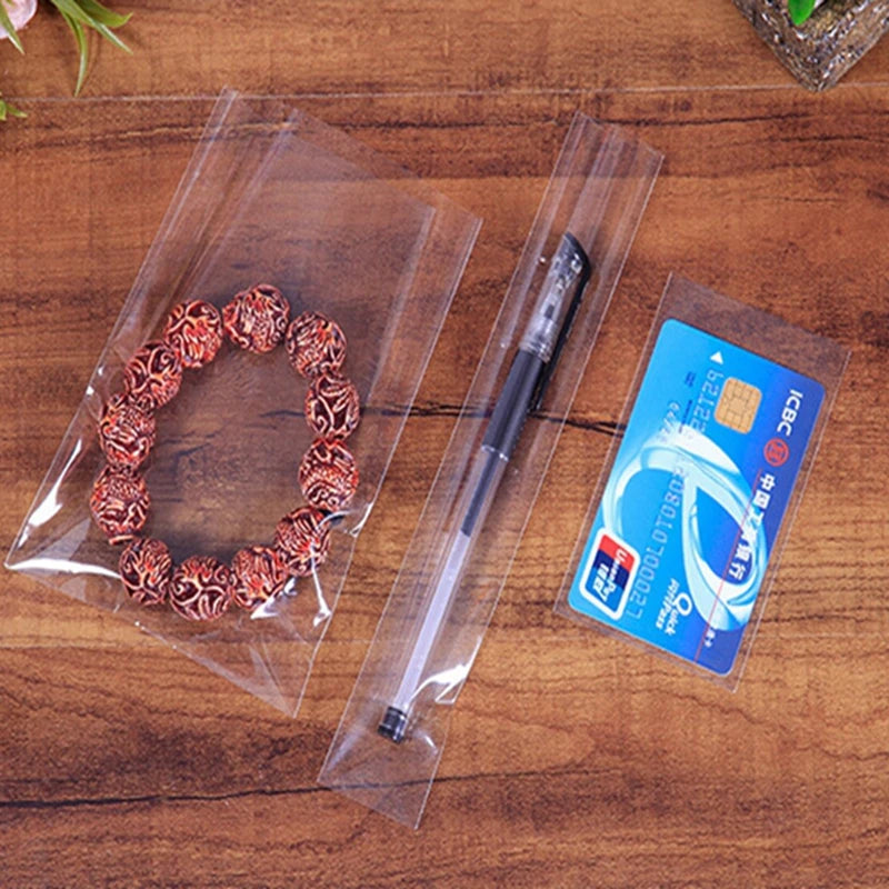 100 Bolsas de plástico transparente para dulces, galletas, pan, alimentos, etc., con alambre de cierre