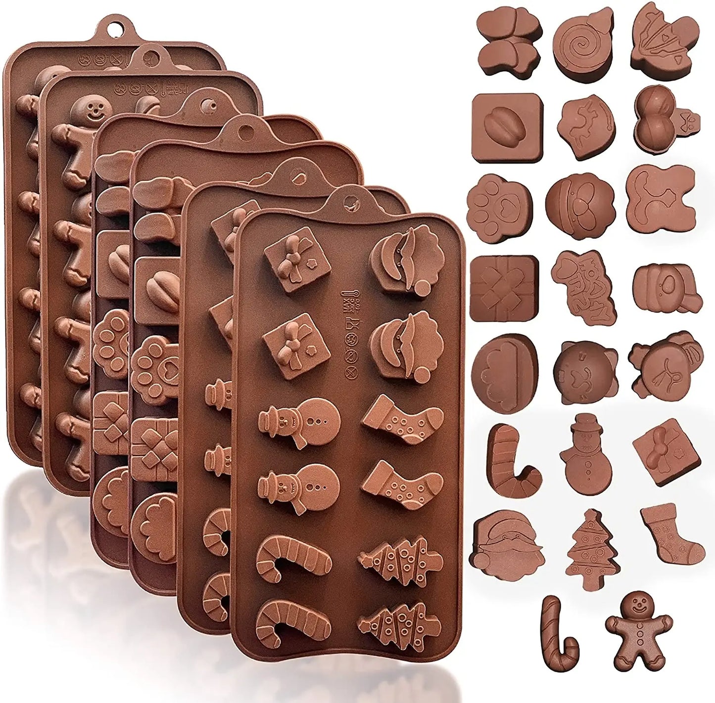 Moldes con forma de Navidad, bandejas decorativas para hornear, molde para Chocolate, molde para dulces de Navidad