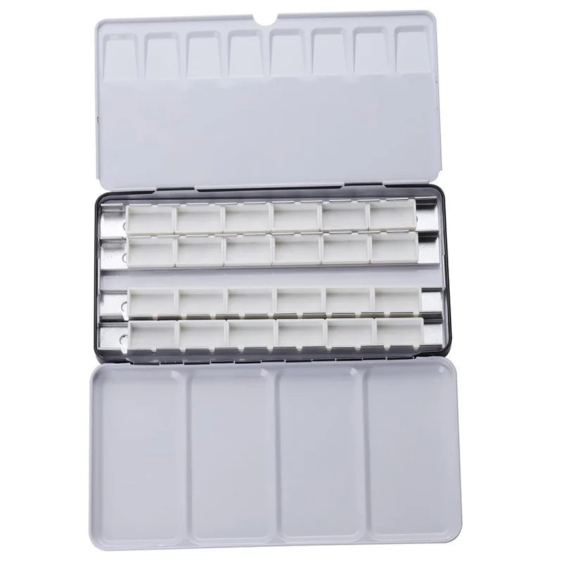 Caja vacía  de pintura de acuarela, paleta con 6/12/24 piezas, cubetas completas y 12/24/48 medias para pintura
