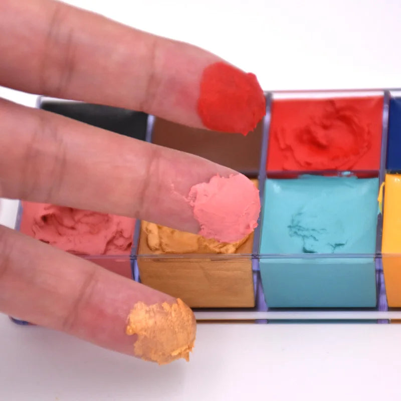 Kit de pintura con pinceles para niños y adultos, maquillaje corporal, arte corporal, ingrediente seguro, 12/20 colores