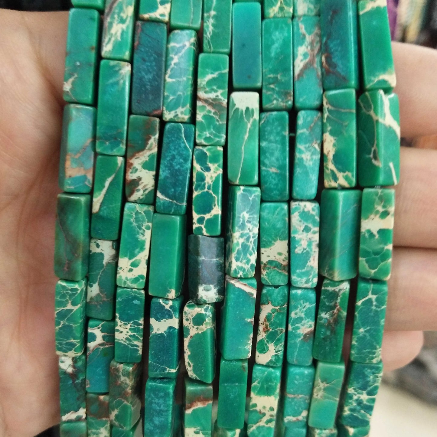 28PCS aprox. Piedra Natural cuadrada, Ojo de Tigre, lapislázuli, ágata, labradorita, jaspe, para fabricación de joyas 4*13mm