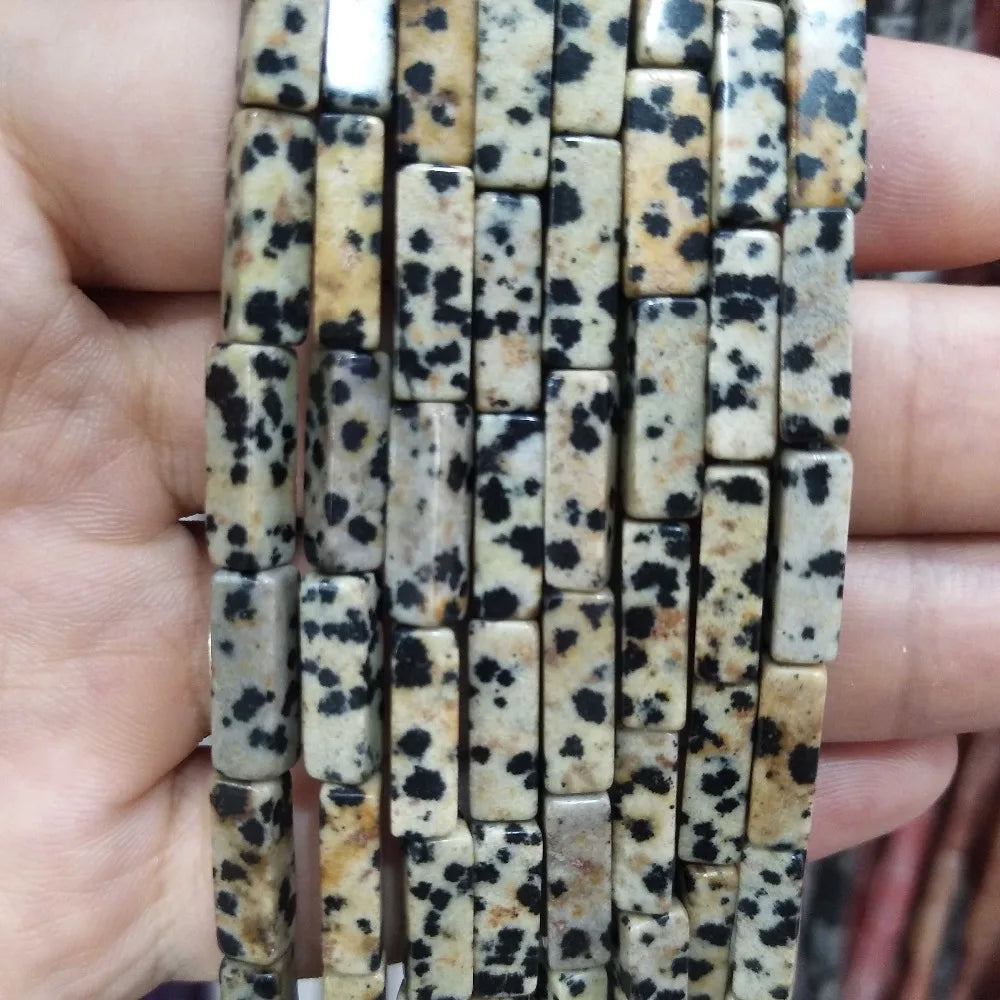 28PCS aprox. Piedra Natural cuadrada, Ojo de Tigre, lapislázuli, ágata, labradorita, jaspe, para fabricación de joyas 4*13mm