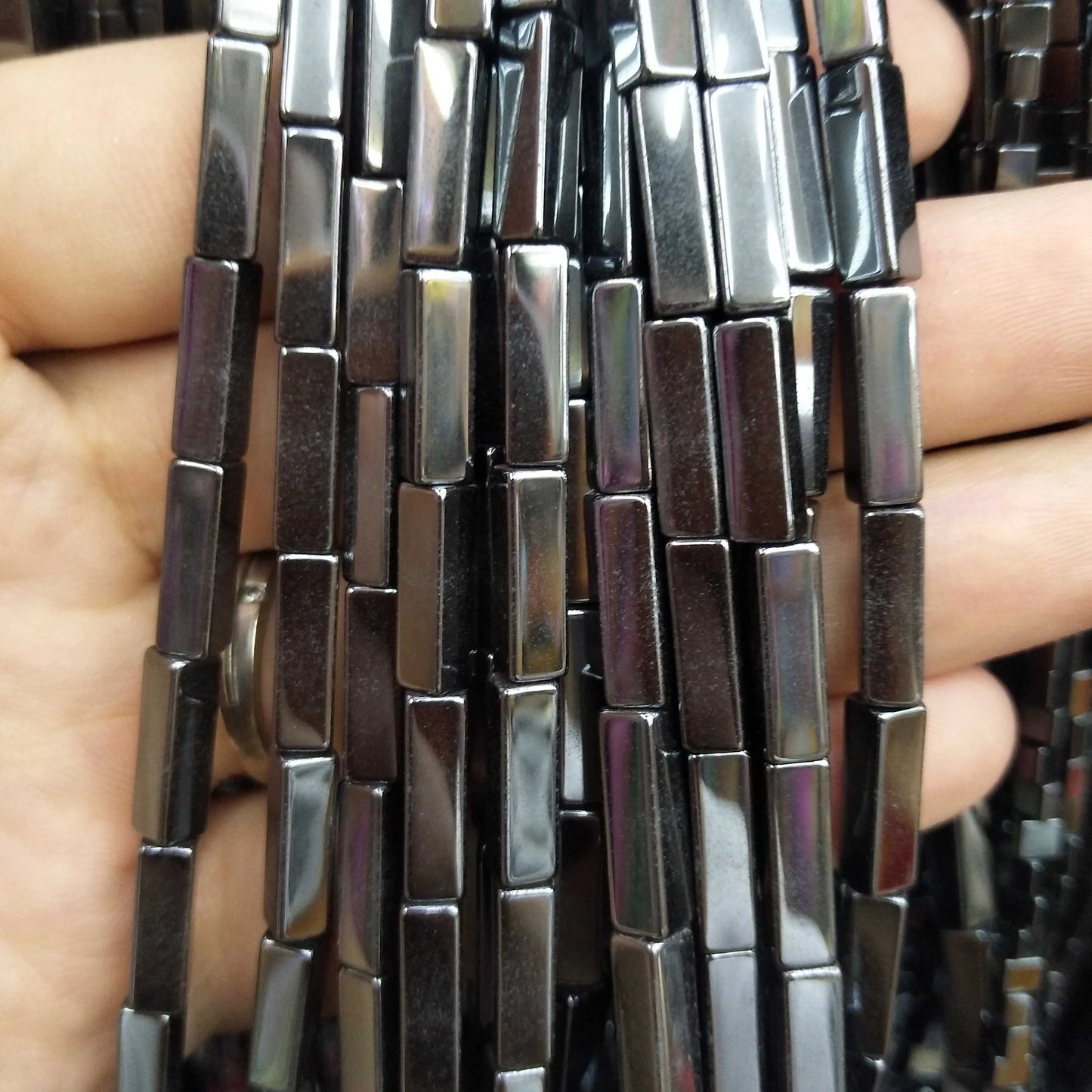 28PCS aprox. Piedra Natural cuadrada, Ojo de Tigre, lapislázuli, ágata, labradorita, jaspe, para fabricación de joyas 4*13mm