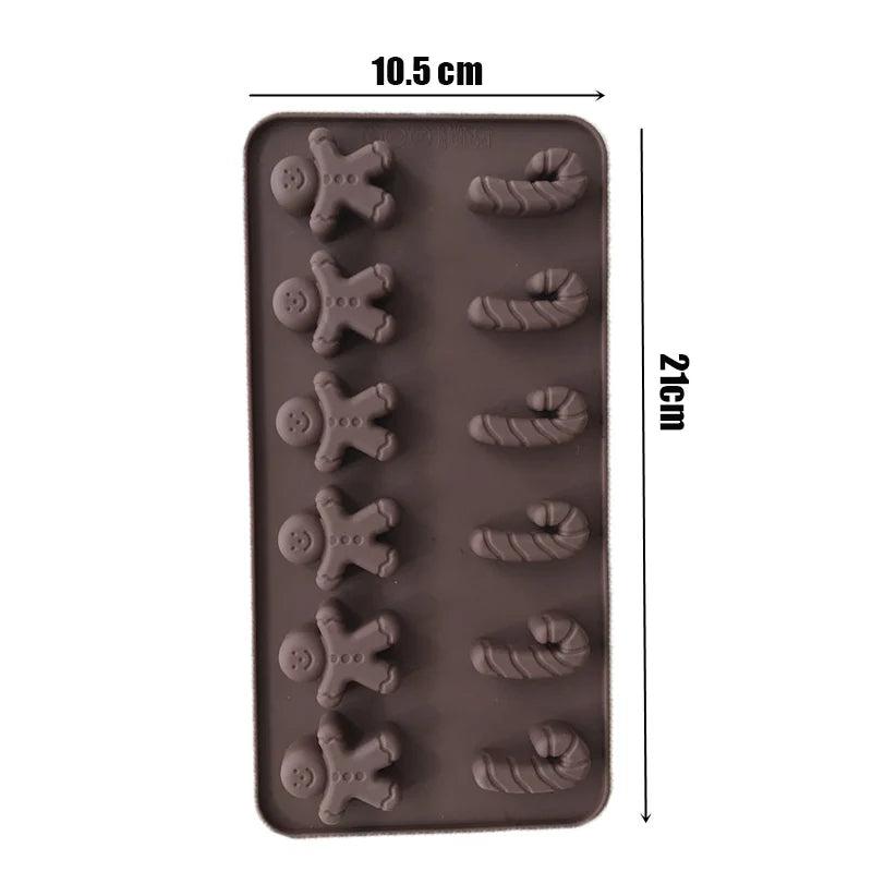 Molde de silicona antiadherente con formas de Navidad, para hornear galletas, chocolate, Fondant, dulces, etc.