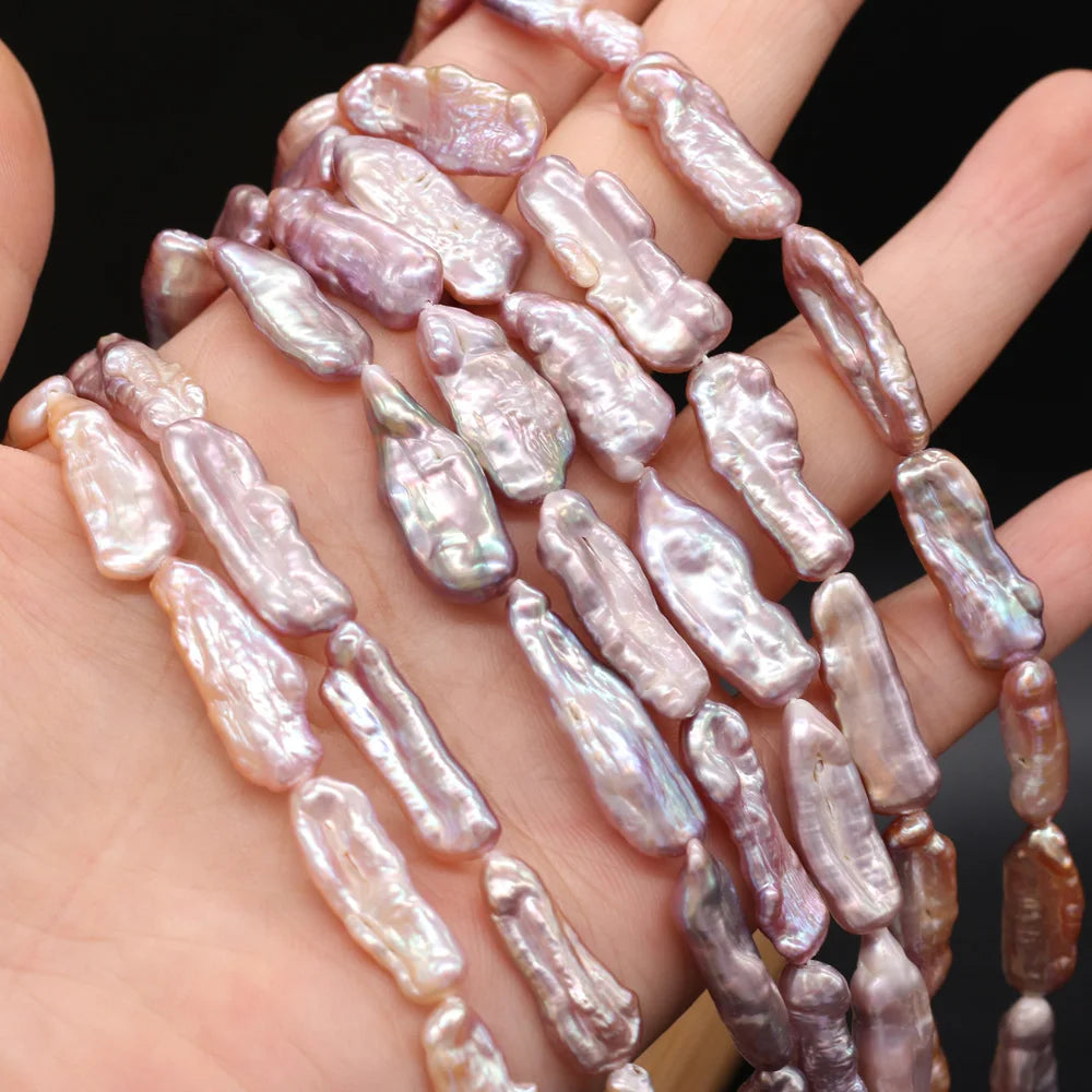 Perla de agua dulce Natural, cuentas sueltas barrocas rectangulares irregulares para la fabricación de joyas, pulsera, pendientes, collar, accesorio