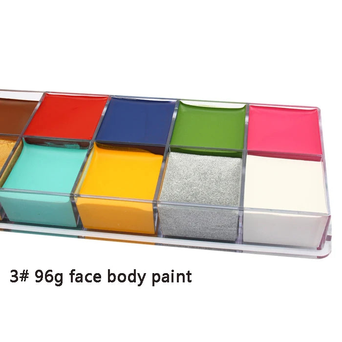 Kit de pintura con pinceles para niños y adultos, maquillaje corporal, arte corporal, ingrediente seguro, 12/20 colores