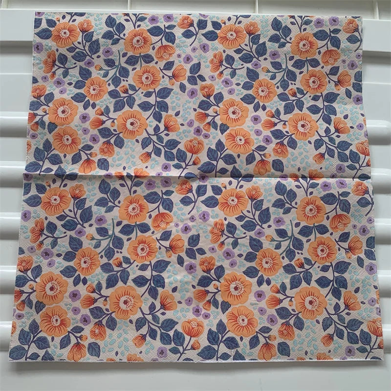 Decoupage-Servilletas de papel de flores, mariposas, 20 unidades