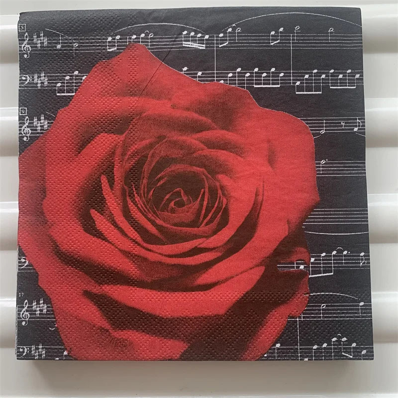 Decoupage-Servilletas de papel de flores, mariposas, 20 unidades