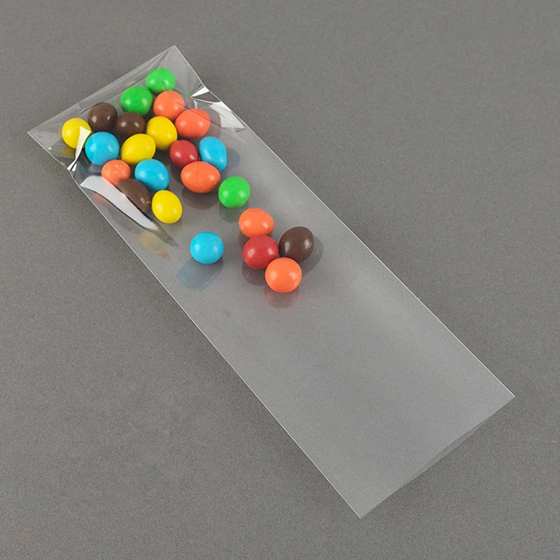 100 Bolsas de plástico transparente para dulces, galletas, pan, alimentos, etc., con alambre de cierre