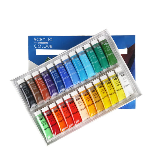 Juego de pinturas acrílicas de 15ML, 12/24 colores, pigmento para tela, ropa, uñas, vidrio, dibujo