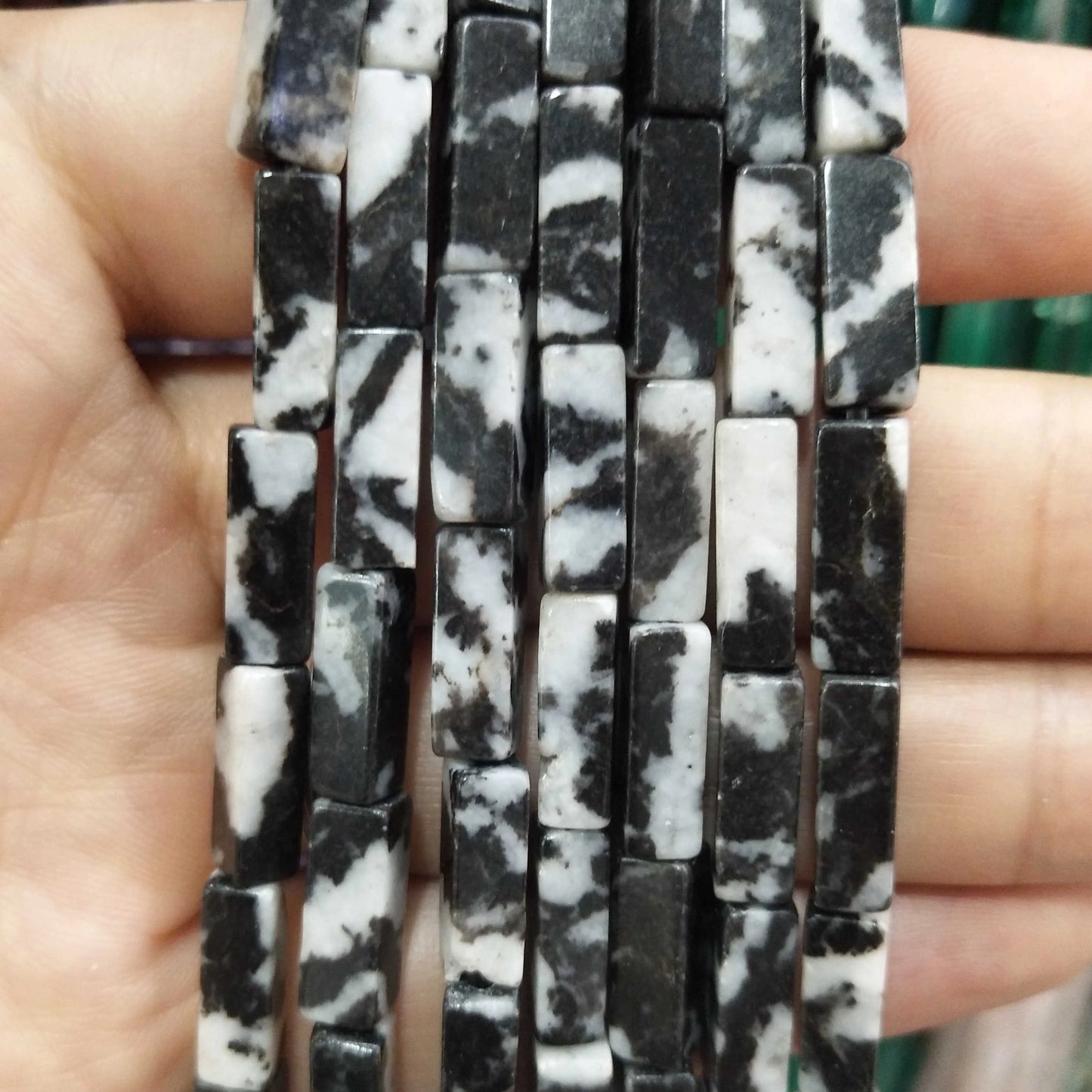 28PCS aprox. Piedra Natural cuadrada, Ojo de Tigre, lapislázuli, ágata, labradorita, jaspe, para fabricación de joyas 4*13mm