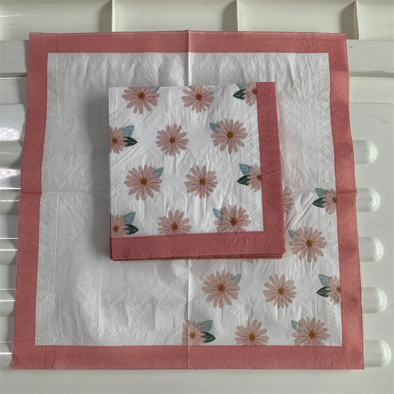 Decoupage-Servilletas de papel de flores, mariposas, 20 unidades