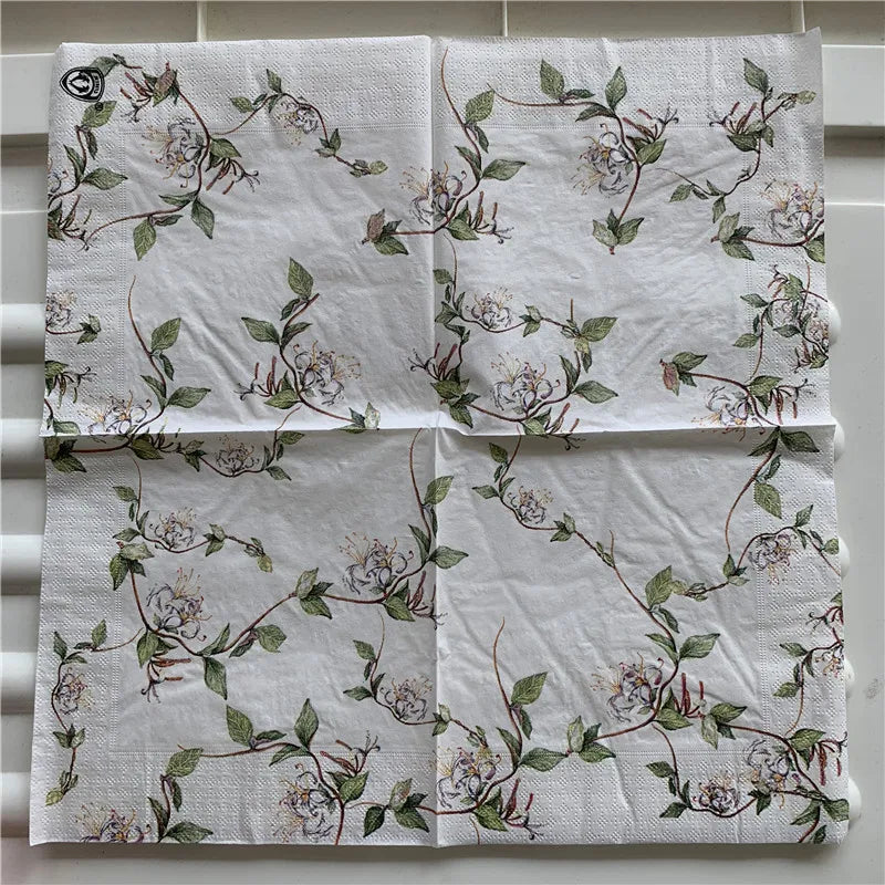 Decoupage-Servilletas de papel de flores, mariposas, 20 unidades