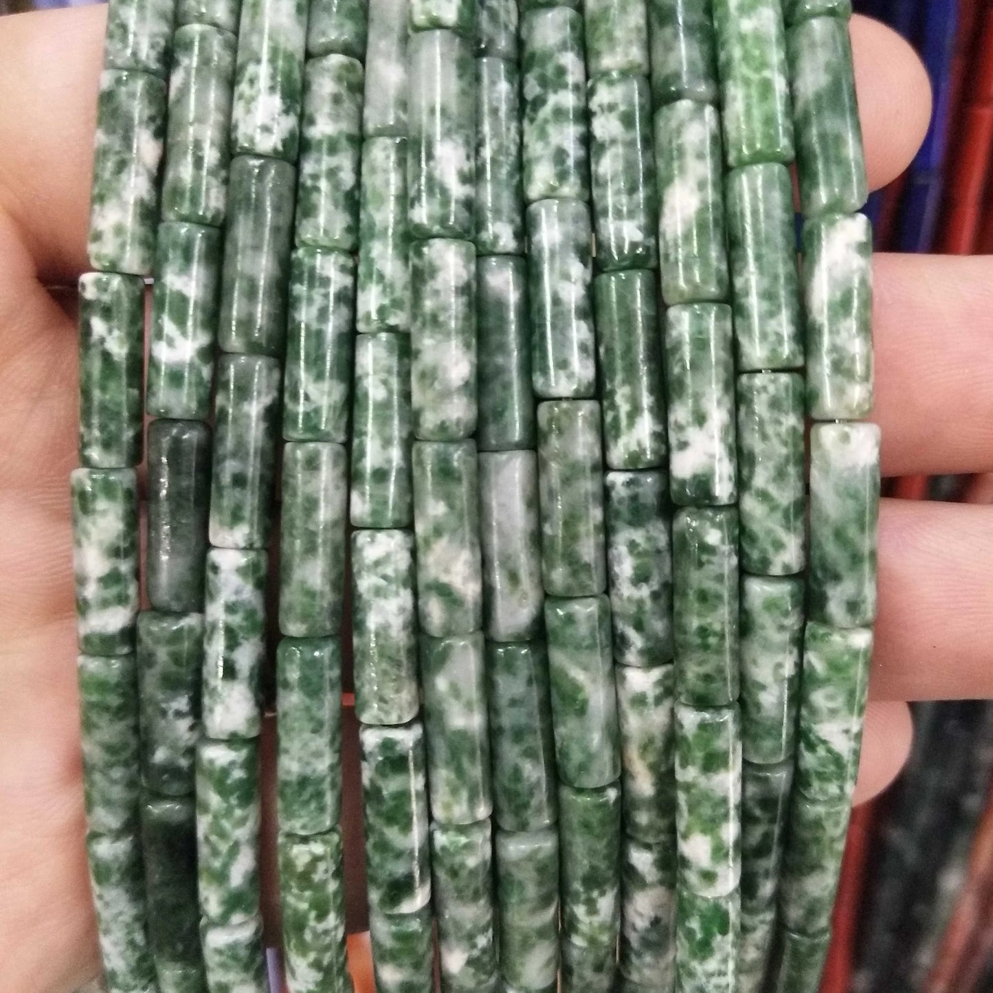 Cilindro de piedra Natural, turquesas, ágatas, lapislázuli, mostacillas de piedra