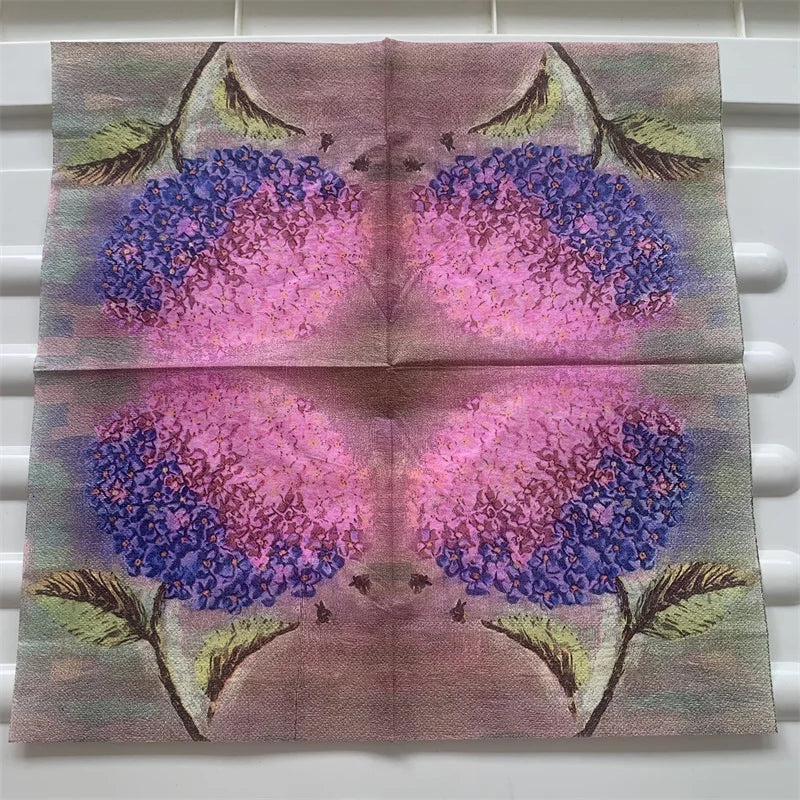 Decoupage-Servilletas de papel de flores, mariposas, 20 unidades
