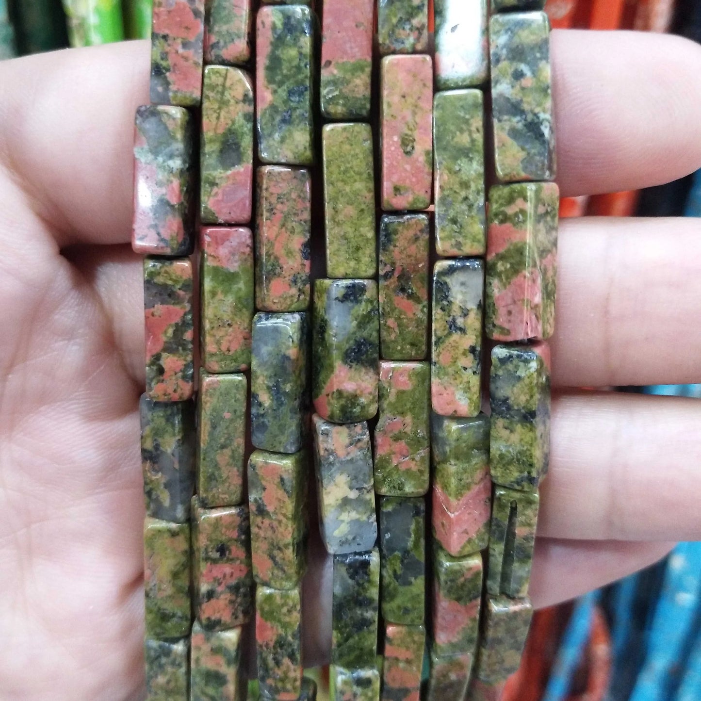 28PCS aprox. Piedra Natural cuadrada, Ojo de Tigre, lapislázuli, ágata, labradorita, jaspe, para fabricación de joyas 4*13mm