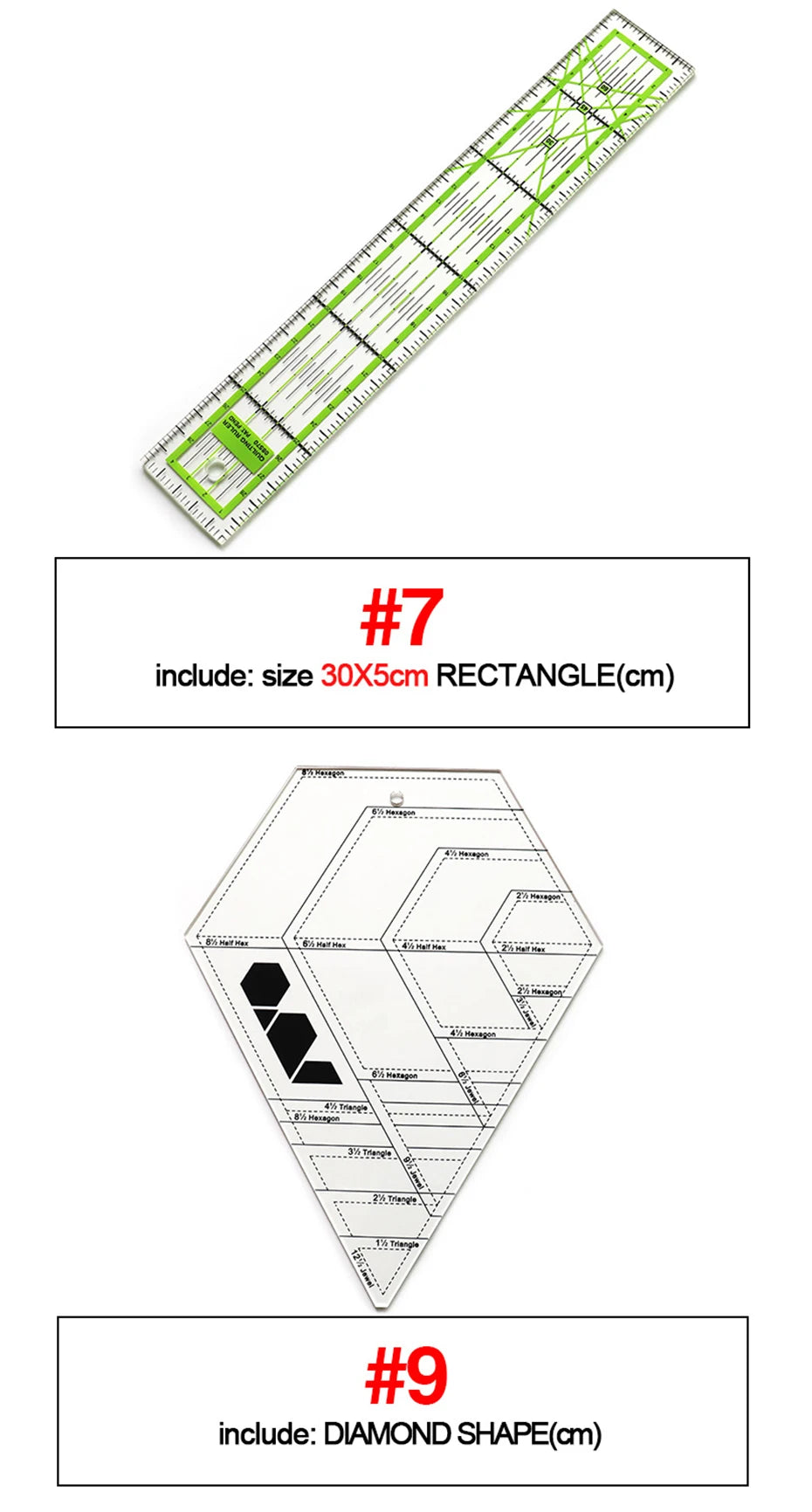 4 unids/set de reglas de costura, acrílicas