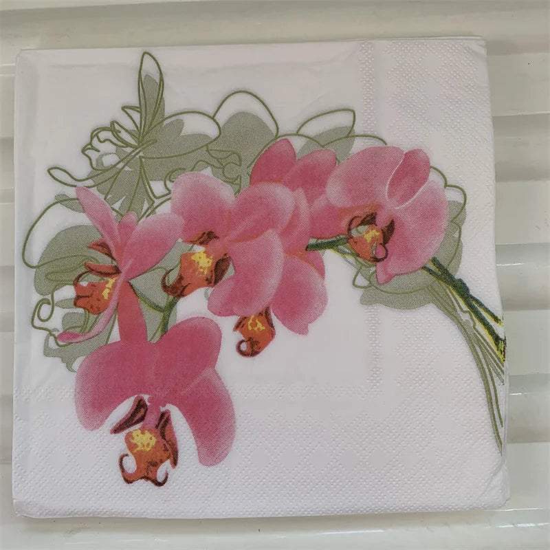 Decoupage-Servilletas de papel de flores, mariposas, 20 unidades