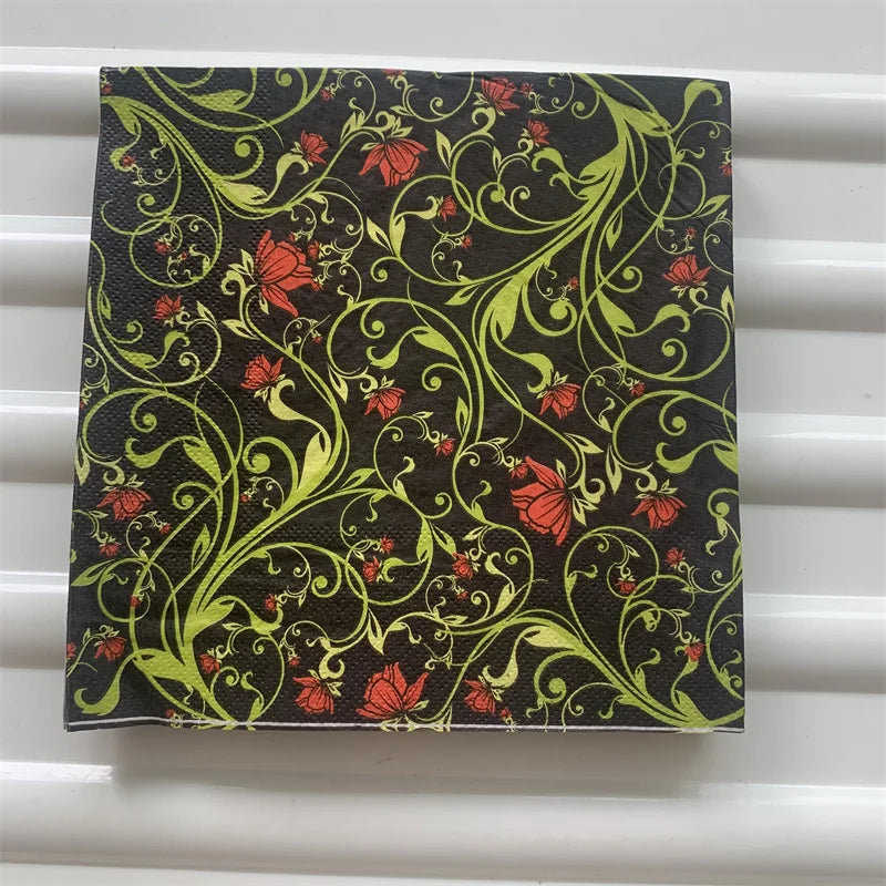 Decoupage-Servilletas de papel de flores, mariposas, 20 unidades