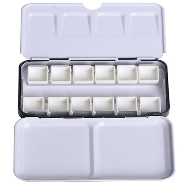 Caja vacía  de pintura de acuarela, paleta con 6/12/24 piezas, cubetas completas y 12/24/48 medias para pintura
