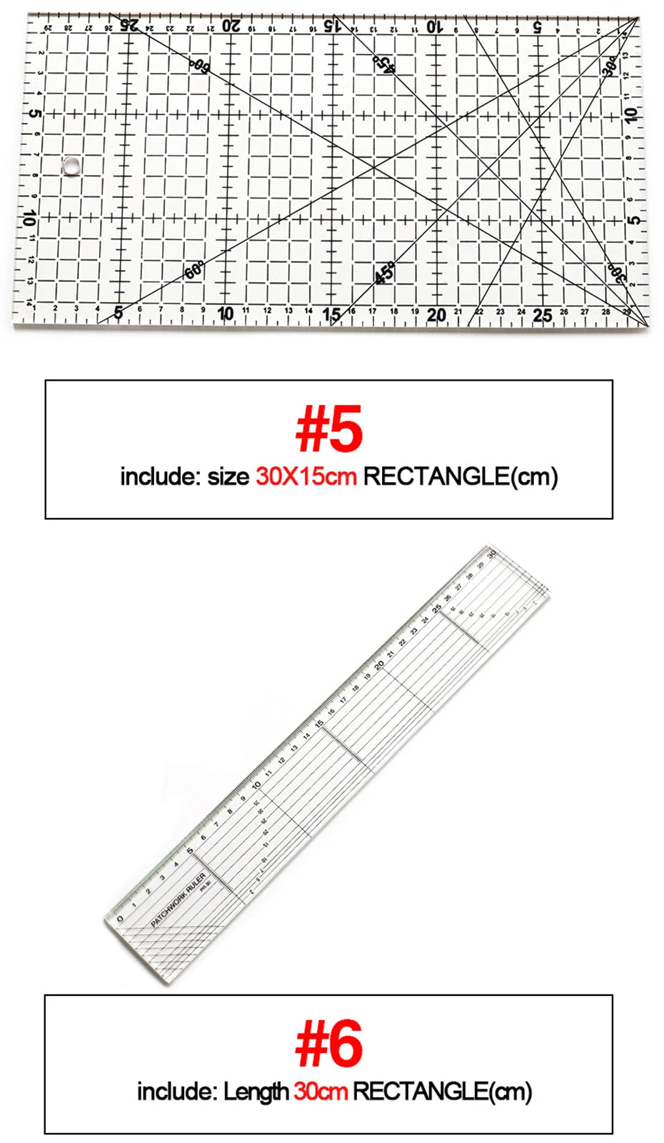 4 unids/set de reglas de costura, acrílicas