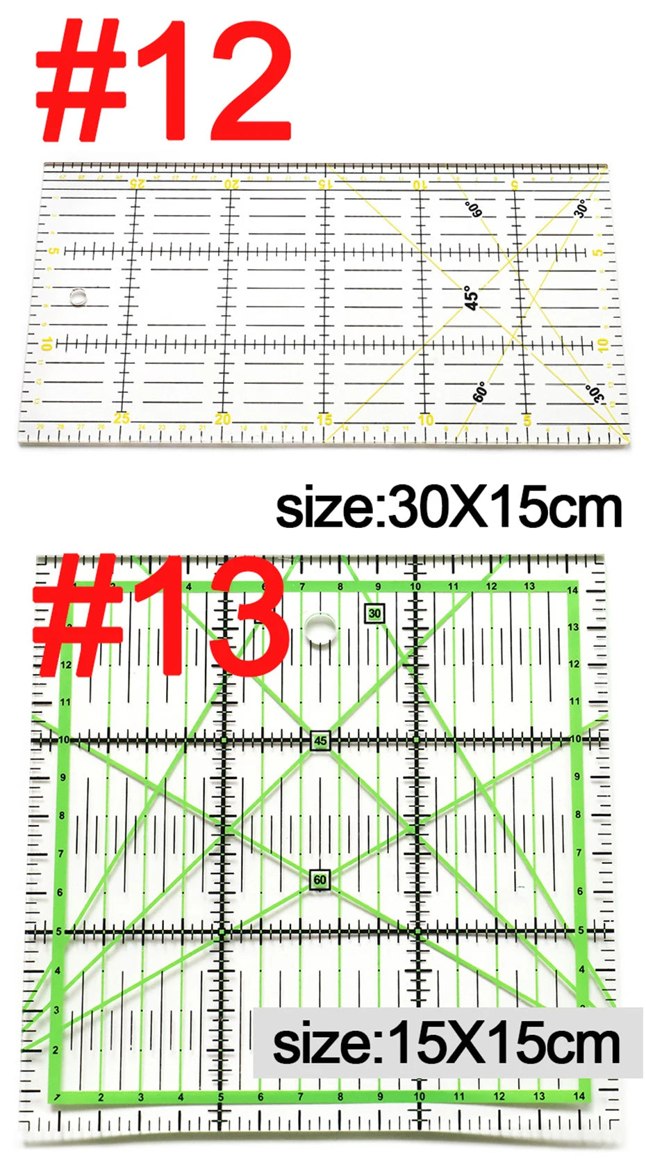 4 unids/set de reglas de costura, acrílicas