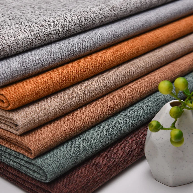 Tela textil de lino orgánico grueso, tejido de punto de cruz natural por metros. Ancho 148cm