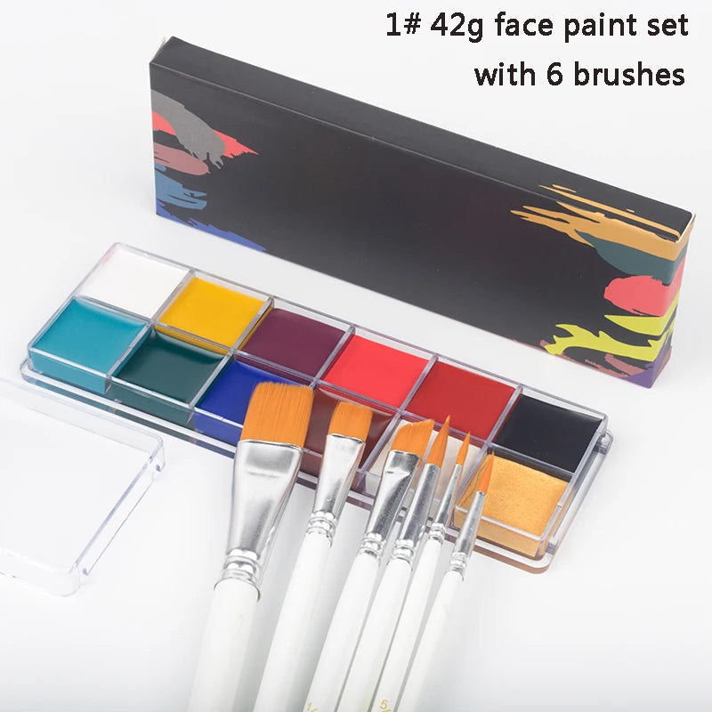 Kit de pintura con pinceles para niños y adultos, maquillaje corporal, arte corporal, ingrediente seguro, 12/20 colores