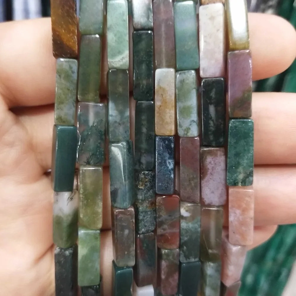 28PCS aprox. Piedra Natural cuadrada, Ojo de Tigre, lapislázuli, ágata, labradorita, jaspe, para fabricación de joyas 4*13mm
