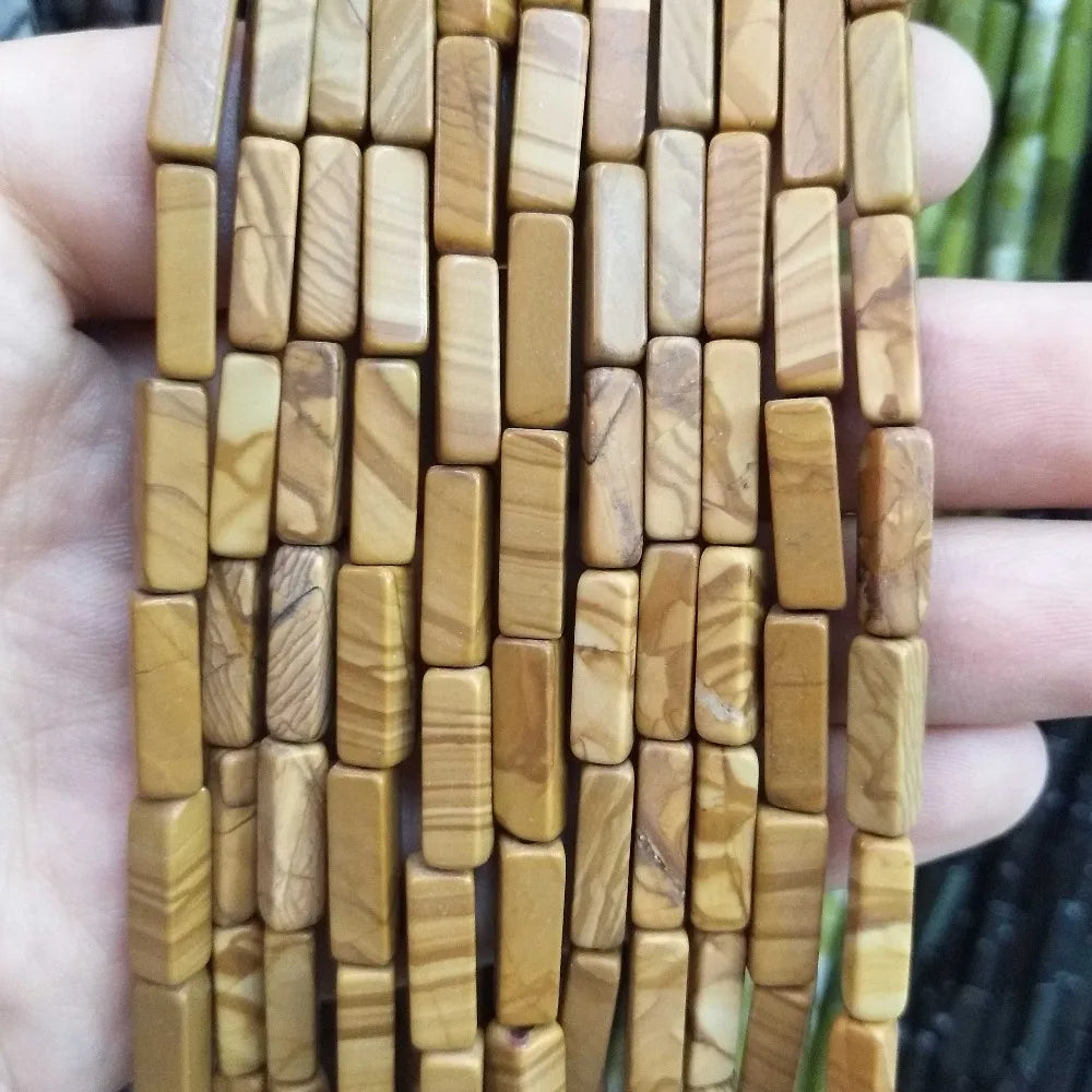 28PCS aprox. Piedra Natural cuadrada, Ojo de Tigre, lapislázuli, ágata, labradorita, jaspe, para fabricación de joyas 4*13mm