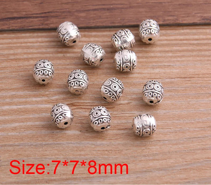 12 Uds. De mostacillas espaciadoras ovaladas de dos colores de 7x7x8mm para joyería artesanal