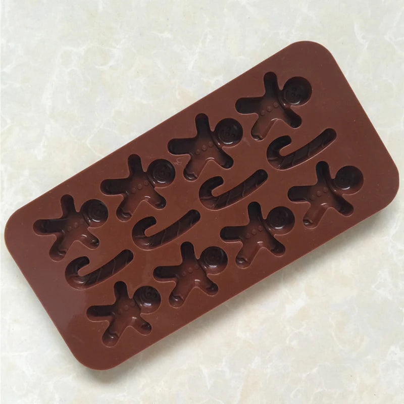 Molde de silicona antiadherente con formas de Navidad, para hornear galletas, chocolate, Fondant, dulces, etc.