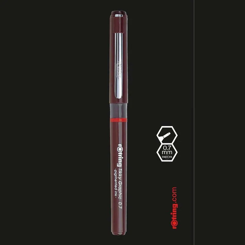 Rotring Tikky: lápiz tiralíneas delineador desechable para diseño gráfico, 0,1/0,2/0,3/0,4/0,5/0,7mm, lote de 3 unidades